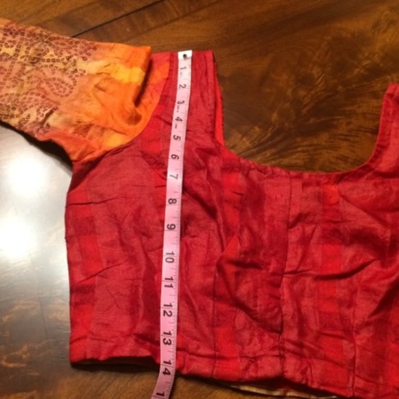 Indian/Pakistani/Bollywood Mirrorwork Gharchola/Bandhini Style Saree & Blouse - Picture 11 of 13